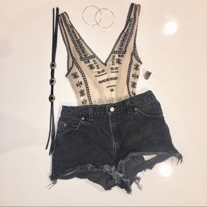 Bohemian Embroidered Sheer Blouse